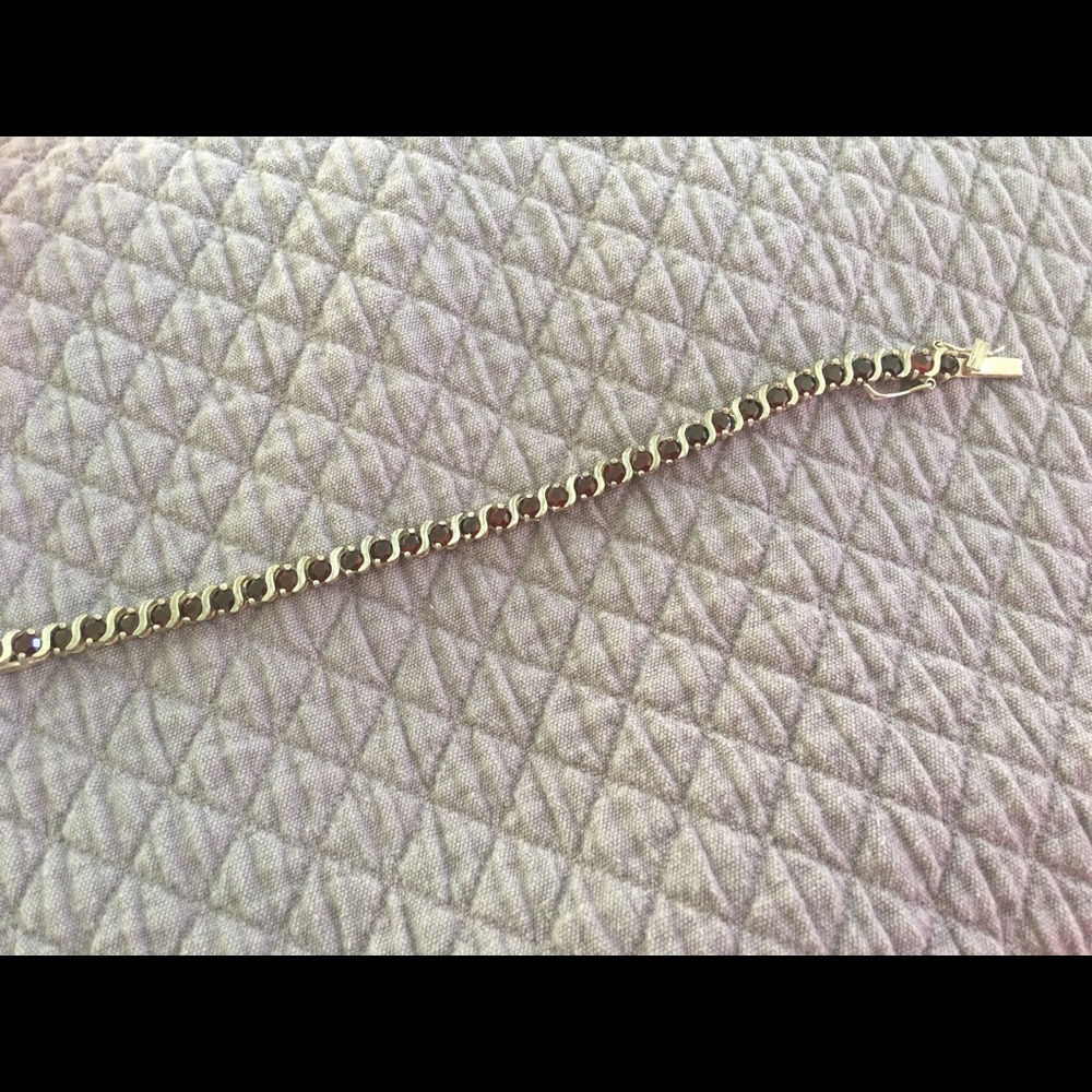 Silver garnet  bracelet
